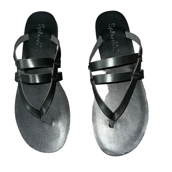 Splendid Black Criss Cross Sandals Flip Flops Flats Size 8 - Picture 4 of 6